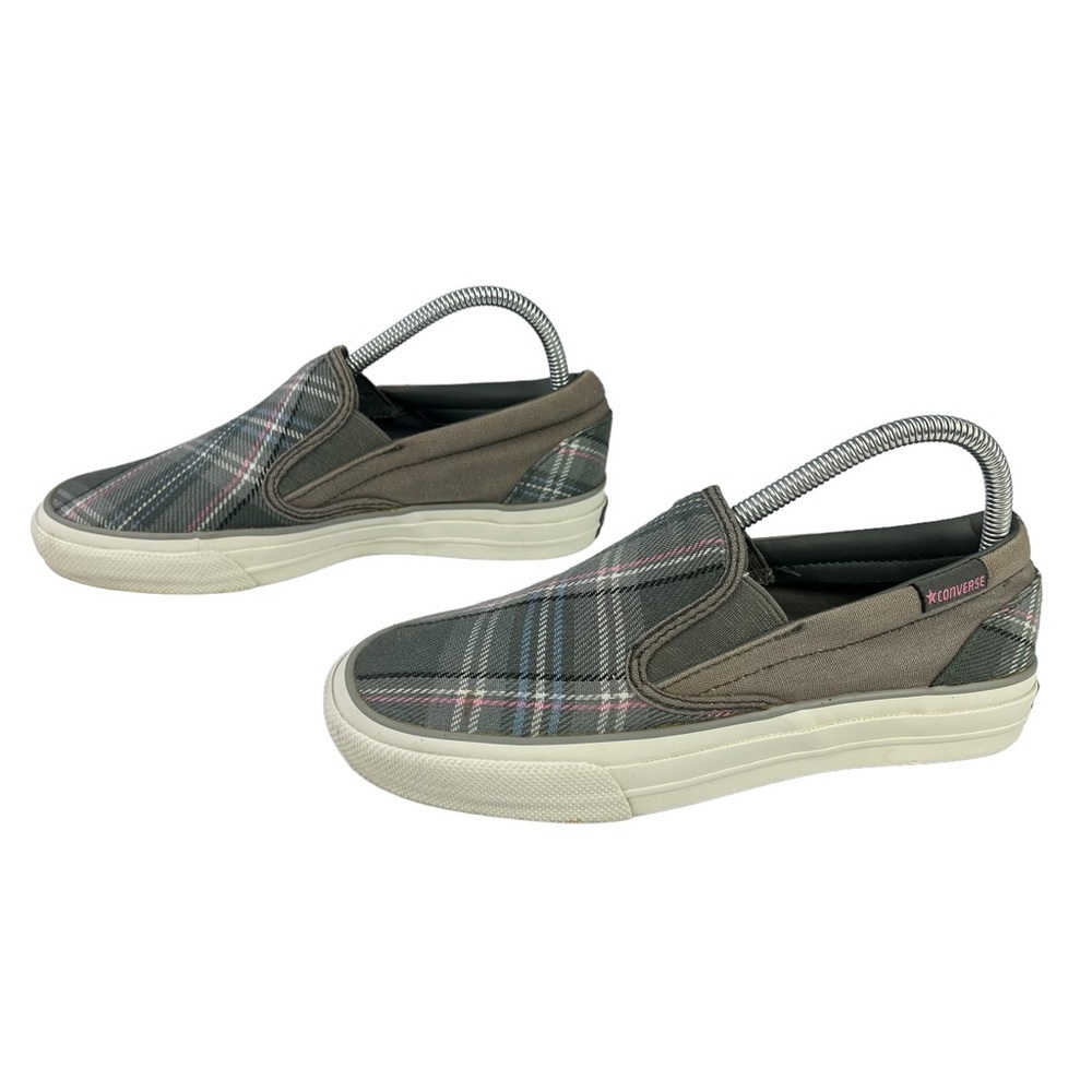 Converse Sneakers Unisex W7.5 M6 Plaid Slip On Shoes - Picture 3 of 11